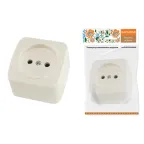Розетка 2П открытой установки IP20 10А, сл. кость "Дача" Народная | SQ1824-0020 | TDM