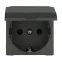 Розетка с з/к, шторками и крышкой (черный бархат) LK45 | 851508-1 | Ecoplast