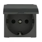 Розетка с з/к, шторками и крышкой (черный бархат) LK45 | 851508-1 | Ecoplast