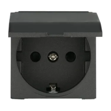 Розетка с з/к, шторками и крышкой (черный бархат) LK45 | 851508-1 | Ecoplast