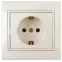 1-202-02 Intro Розетка 2P+E Schuko, 16А-250В, IP20, СУ, Plano, сл.кость | Б0027610 | Intro