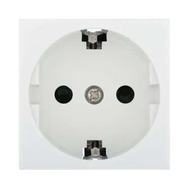 Розетка с з/к, со шторками глянцевая поверхность (белый) LK45 | 851104 | Ecoplast