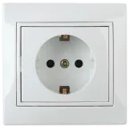 1Э-202-01 Intro Розетка 2P+E Schuko, 16А-250В, СУ, б.л., Plano, белый | Б0038828 | Intro