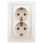 1-205-02 Intro Розетка 2X2P+E Schuko, 16А-250В, IP20, СУ, Plano, сл.кость | Б0027616 | Intro