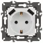 Розетка Elegance 14-4109-01М 2P+E 16A-250В, штор. с 2xUSB 5В-3А, белый матовый