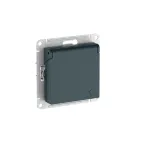 ATLASDESIGN РОЗЕТКА с заземл. со шторк. с крышкой, 16А, IP20, мех., быстрозажим. клем., ИЗУМРУД