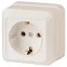 2-202-02 Intro Розетка 2P+E Schuko, 16А-250В, IP20, ОУ, Quadro, сл.кость | Б0027650 | Intro