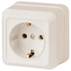 2-202-02 Intro Розетка 2P+E Schuko, 16А-250В, IP20, ОУ, Quadro, сл.кость | Б0027650 | Intro