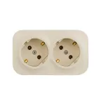                  Quteo Розетка двойная с заземлением без шторок - 16 A - 250 В IP 20 - Слоновая кость
               