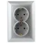 4-205-03 Intro Розетка 2X2P+E Schuko, 16А-250В, СУ, Solo, алюминий | Б0043335 | Intro