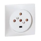 Розетка силовая встраиваемая 2К+Н+З - 20 А , винт, сл. Кость 0 | 055427 | Legrand