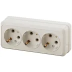 2-206-02 Intro Розетка 3х2P+E, 16А-250В, IP20, ОУ, Quadro, сл.кость | Б0036146 | Intro