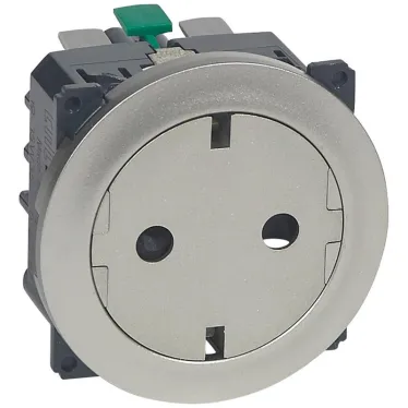 Celiane Титан Розетка с плоской лицевой панелью с/з, безвинт зажим (накладка+механизм) | 067167 | Legrand