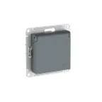 ATLASDESIGN РОЗЕТКА с заземл. со шторк. с крышкой,16А,IP20,мех., быстрозажим. клем., ГРИФЕЛЬ