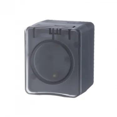 AtlasDesign Profi54 розетка с заземлением со шторками IP54 16А 250B, АНТРАЦИТ, Россия