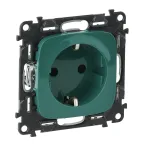                  Valena ALLURE Розетка силовая 2К+З 16А 250В со шторками безвинтовые зажимы с лицевой панелью Зеленая
               