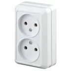                  2Э-203-01 Intro Розетка 2х2P, 16А-250В, ОУ, б.м.п., Quadro, белый | Б0038871 | Intro
               