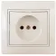 1-201-02 Intro Розетка 2P, 16А-250В, IP20, СУ, Plano, сл.кость | Б0027608 | Intro