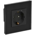 iTEQ SMART-розетка 16А WIFI+BLE стекл/р. з/ш. черн. | IT-R16SFWBG-K02 | ONI