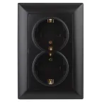 4-205-05 Intro Розетка 2X2P+E Schuko, 16А-250В, СУ, Solo, антрацит | Б0043337 | Intro