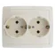 Simon 15 Сл. кость Розетка двойная с/з Schuko, винт. зажим, 16А 250В | 1590456-031 | Simon