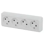                  2-207-01 Розетка 4х2P, 16А-250В, IP20, ОУ, Quadro, белый | Б0051128 | Intro
               