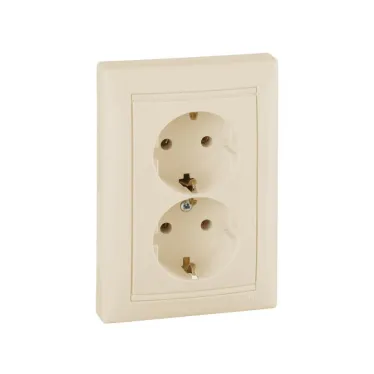 Valena DIY Розетка двойная с заземлением слоновая кость  | 695616 | Legrand