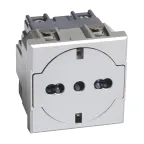                  Розетка AXOLUTE 2К+З 16А 250В, немецкого/итальянского стандартов, с плоской лицевой панелью, цвет алюминий
               