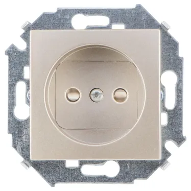 Simon 15 Шампань Розетка б/з со шторками, 16А 250В, винт. зажим | 1591444-034 | Simon