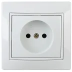 1-201-01  Intro Розетка 2P, 16А-250В, IP20, СУ, Plano, белый | Б0027607 | Intro