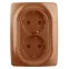 12-2108-14 Электроустановка ЭРА Розетка 2X2P+E Schuko со шторками, 16A-250В, IP20, Эра12, медь | Б0036450 | ЭРА