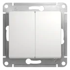 GLOSSA Переключатель двухклавишный в рамку белый схема 6