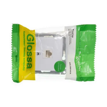 GLOSSA Розетка компьютерная RJ45 категория 5е в рамку белая