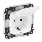                  Valena ALLURE Розетка силовая 2К+З со шторками с крышкой белая IP44
               