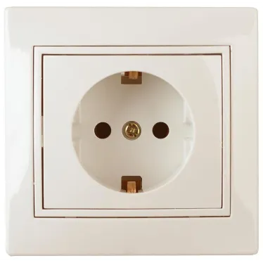 1-206-02 Intro Розетка 2P+E Schuko со шторками, 16А-250В, IP20, СУ, Plano, сл.кость | Б0029846 | Intro