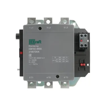 Контактор 400А 220В АС АС3 АС4 1НО+1НЗ КМ-102
