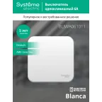 BLANCA одноклавишный выключатель наружный (cх.1) с изолирующей пластиной, 6а, 250в, белый
