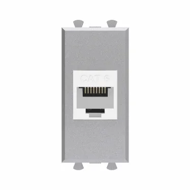 Avanti Компьютерная розетка RJ-45 без шторки модульная кат.6 Закаленная сталь 1 модуль