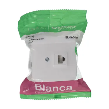 Розетка BLANCA наружная компьютерная RJ45, кат.5e, с изолирующей пластиной, белый