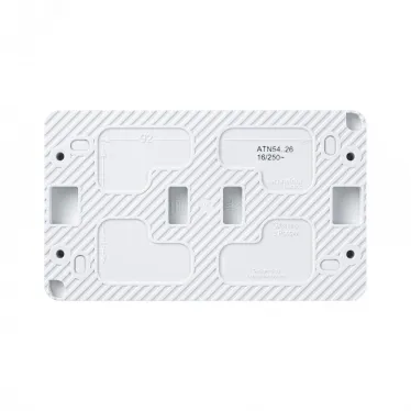 AtlasDesign Profi54 розетка двойная с заземлением со шторками IP54 16А 250B, БЕЛЫЙ, Россия