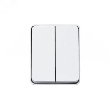 AtlasDesign Profi54 выключатель двухклавишный IP54 10 АХ, БЕЛЫЙ, Россия