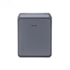 AtlasDesign Profi54 выключатель одноклавишный с подсветкой IP54 10 АХ, АНТРАЦИТ, Россия