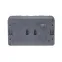 AtlasDesign Profi54 розетка двойная с заземлением со шторками IP54 16А 250B, АНТРАЦИТ, Россия
