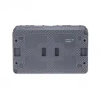 AtlasDesign Profi54 розетка двойная с заземлением со шторками IP54 16А 250B, АНТРАЦИТ, Россия