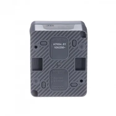 AtlasDesign Profi54 переключатель одноклавишный IP54 10 АХ, АНТРАЦИТ, Россия
