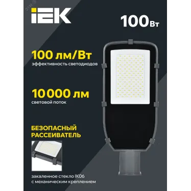 Светильник LED консольный уличный ДКУ 1002-100Д 5000К IP65 серый