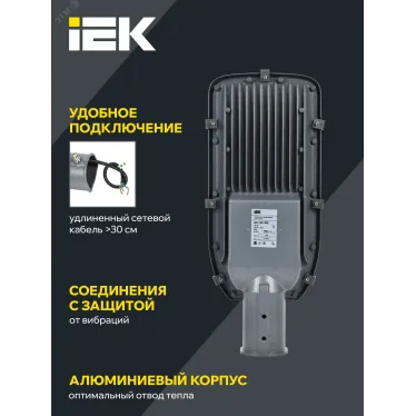 Светильник LED консольный уличный ДКУ 1002-100Д 5000К IP65 серый