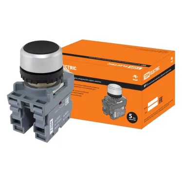 Кнопка MP1-20B в сборе d22мм 1з+1р черная | SQ0747-0006 | TDM