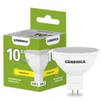                  Лампа светодиодная MR16 софит 10Вт 230В 3000К GU5.3 GENERICA
               