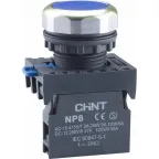 Кнопка управления NP8-01BN/6 без подсветки, самовозв., синий 1НЗ, IP65 (R) | 667866 | CHINT